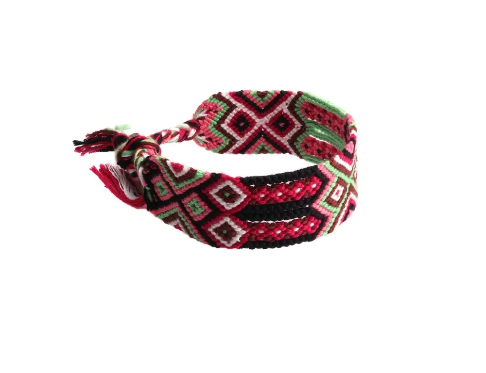 Boho Wayuu разноцветный широкий тканый браслет дружбы для женщин и мужчин унисекс вышивка нить Плетеный мягкий летний СЕРФ ювелирные изделия