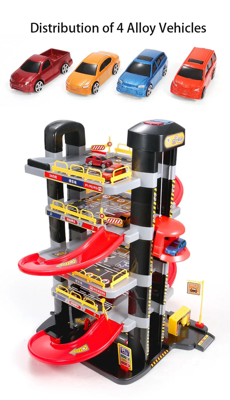 Детская Автостоянка игрушка большой Электрический Лифт сплав двор Многоэтажный Собранный гоночный трек подарок игрушки для детей