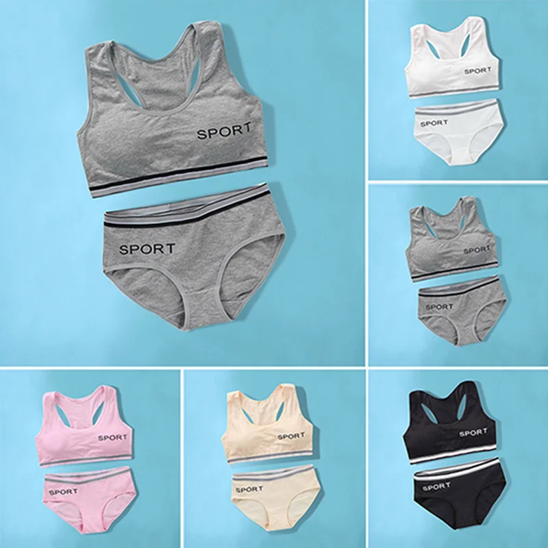 Conjunto de 2 unids/set de lencería para adolescentes, Sujetador de