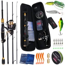 Sougayilang Fishing Rods Reels Combo Spinning Rod Baitcasting Reel with Fishing Line Baits Accessories Lure Fishing Full Set