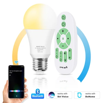 

110V 220V E27 White+Warm White LED Bulb Lights 12W Lampada Bluetooth Smart LED Lamp With IR Remote Control Siri Voice Control