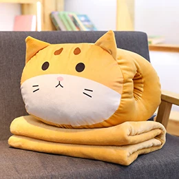 Мягкими Животные руки Подушка Кошка Собака Хаски Косплей Shiba «Лисья Секретная служба»(Inu очаровательны чучела Мультфильм Plushie 2-в-1 подушка для сна подушка подарок для ребенка - Цвет: 2-in-1 Brown Cat