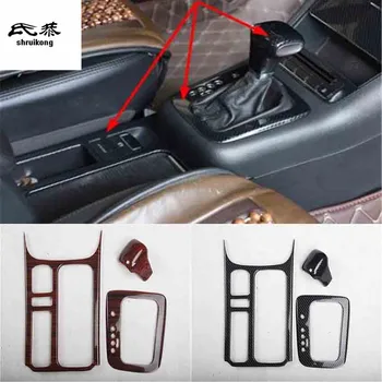 

1lot ABS carbon fiber grain or wooden gear panel and Gear lever decoration cover for 2010-2017 Volkswagen VW Tiguan MK1