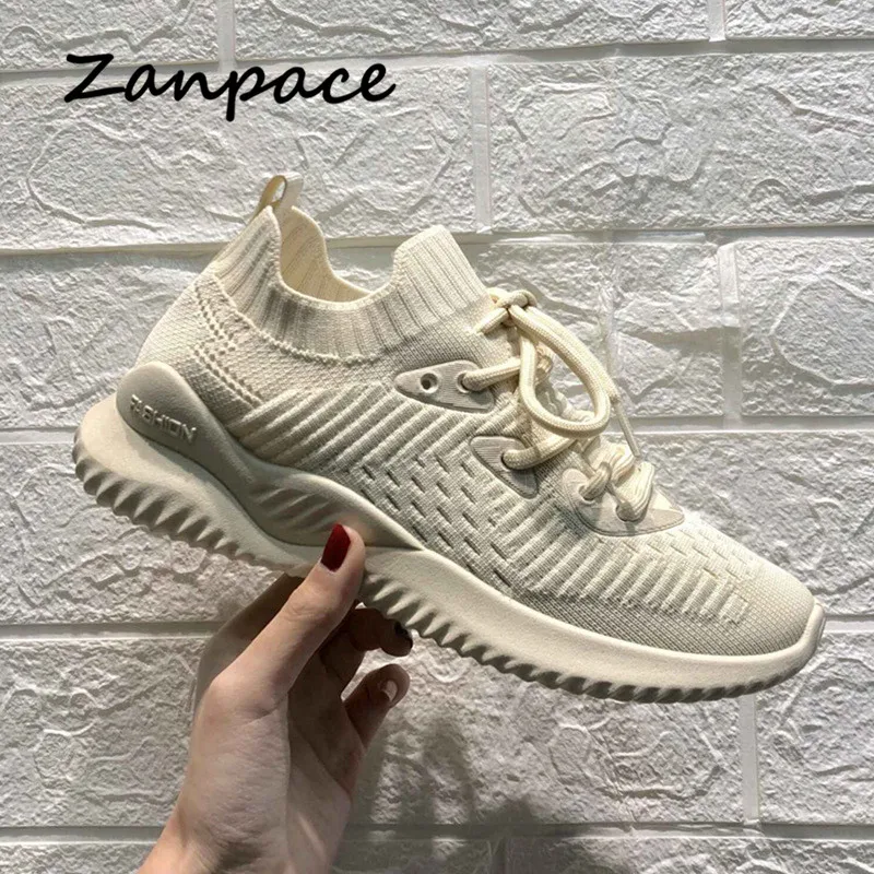 

2020 Women Vulcanize Shoes Spring New Mesh Breathable Sneakers Women Summer Casual Hollow Lace Up Flat White Women's Shoes