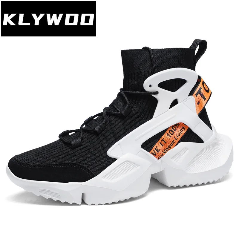 

KLYWOO Men Sneakers Breathable Zapatillas Hombres Fashion Mens High Top Sock Casual Daddy Shoes Damping Outdoor Jogging Shoes 46