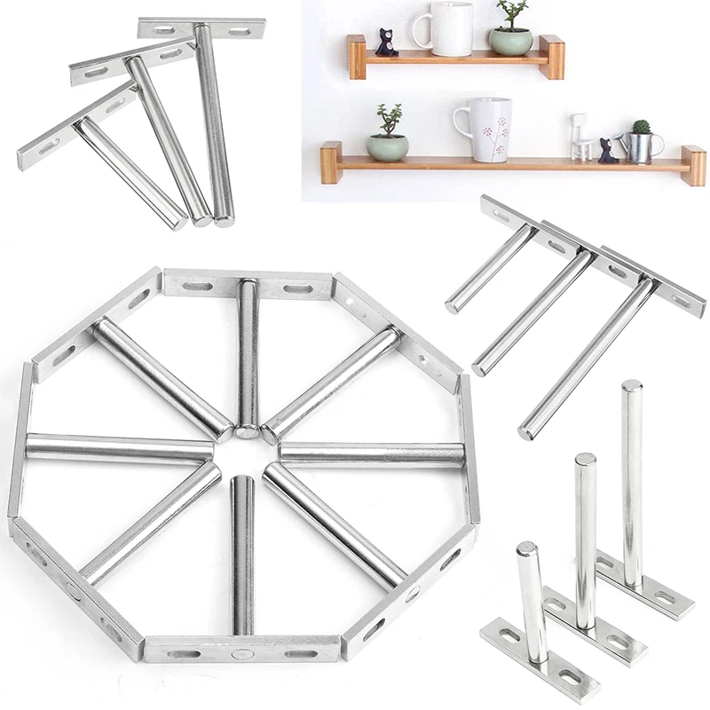 10PCS 3"4"5" Folding Shelf Support Bracket Hidden Floating Wall Shelf Support Brackets for Heavy Duty Bracket