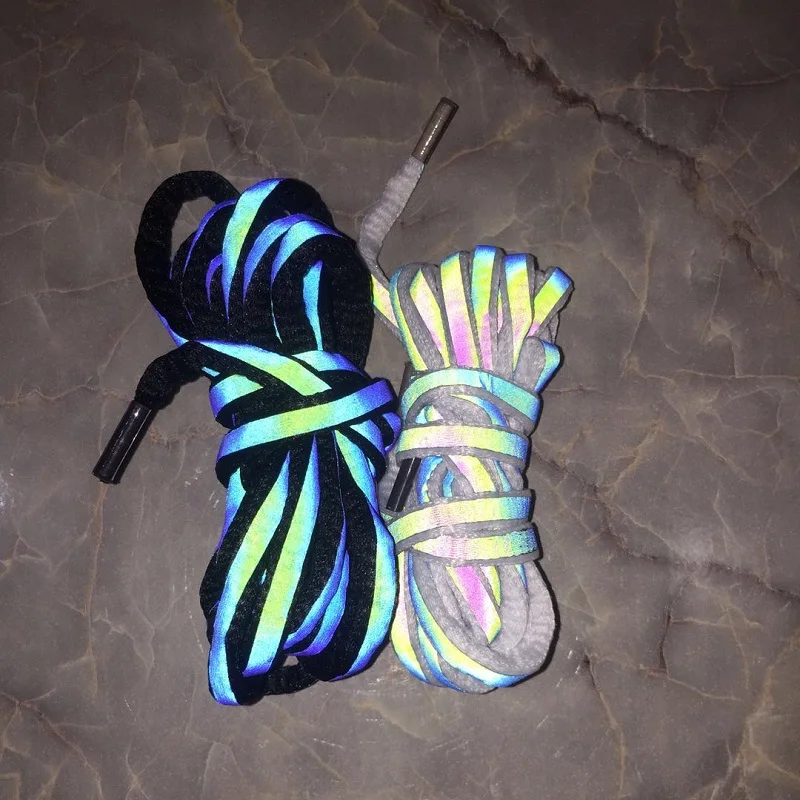 Cordones reflectantes arcoíris llamativos, tira de advertencia