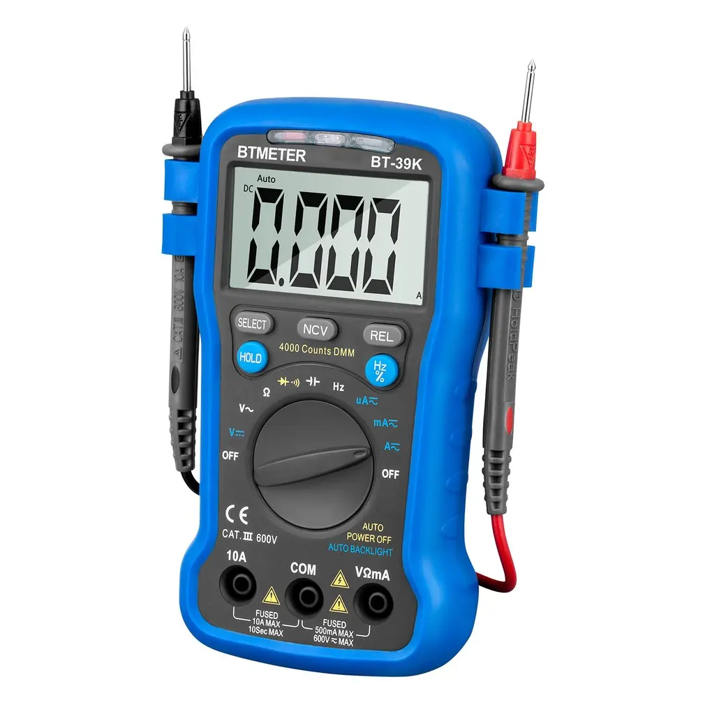 BT-39K Цифровой мультиметр Btmeter BT-39C/BT-39V/BT-39K/BT-39L Авто Диапазон Тестер Ac/Ac 6000 отсчетов истинный Rms Ncv Ом транзисторный тестер - Цвет: BT-39K