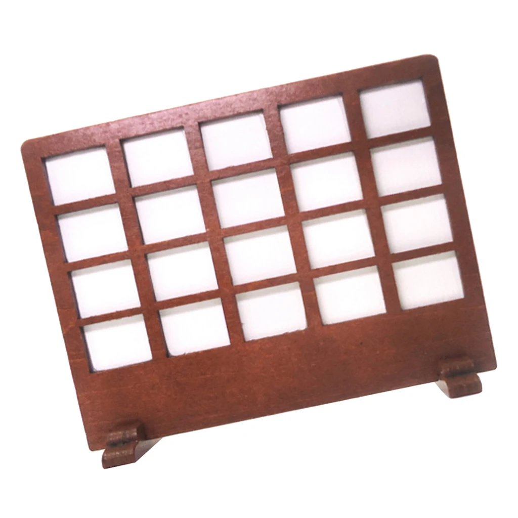 1/12 Dollhouse Miniature Furniture Accessory Handmade Window Shape Screen