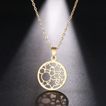 

DOTIFI Stainless Steel Necklace For Women Man Universe Milky Way Star Choker Pendant Necklace Engagement Jewelry