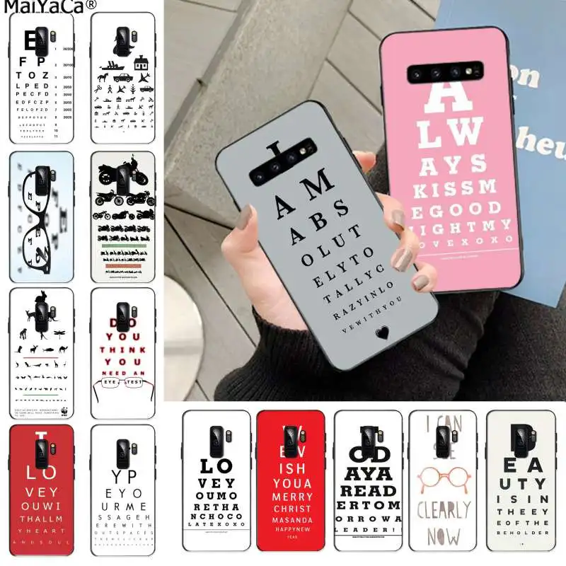 Maiyaca Test Eye Chart Cover Morbida Per Telefono Per Samsung S9 S9 Plus S6 Edge Plus S7 S7Edge S8 S8Plus S10 S10 Plus Cover