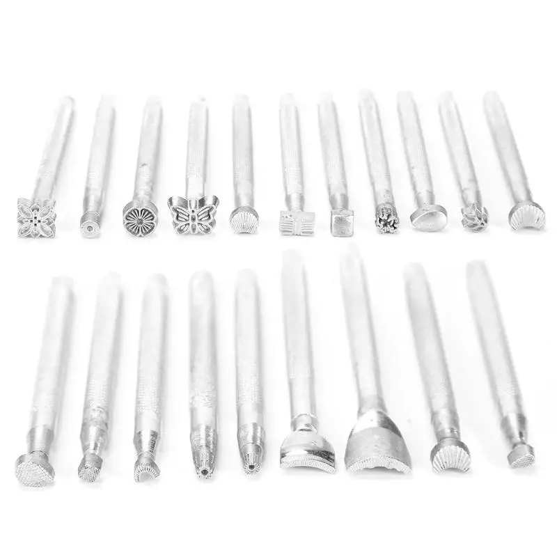 

20pcs DIY Handmade Leather Printing Punch Stamps Saddle Carving Handmade Leathercraft Printed Punch Carving Tool