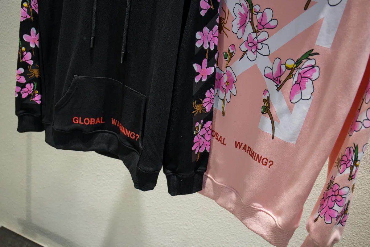 Классический 18SS Белый Розовый Вишневый цвет тренд Хлопок Уличная Мужская и женская пара пальто с капюшоном