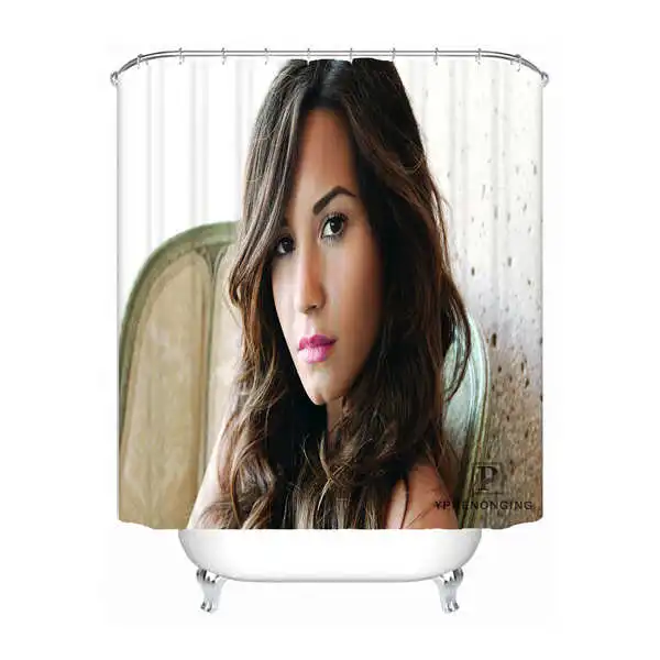 Shower Curtain Пользовательские Demi Lovato водонепроницаемый занавеска для душа домашняя Ванна Ванная комната s крючки полиэстер ткань мульти Sizes180509-31 - Цвет: Shower Curtain