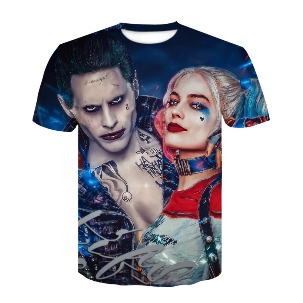 

Movie Suicide Squad Harley Quinn Joker 3D Print T-shirt Men/women Hip Hop Streetwear Blue Tshirt Boys T shirt Tees Tops Clothes