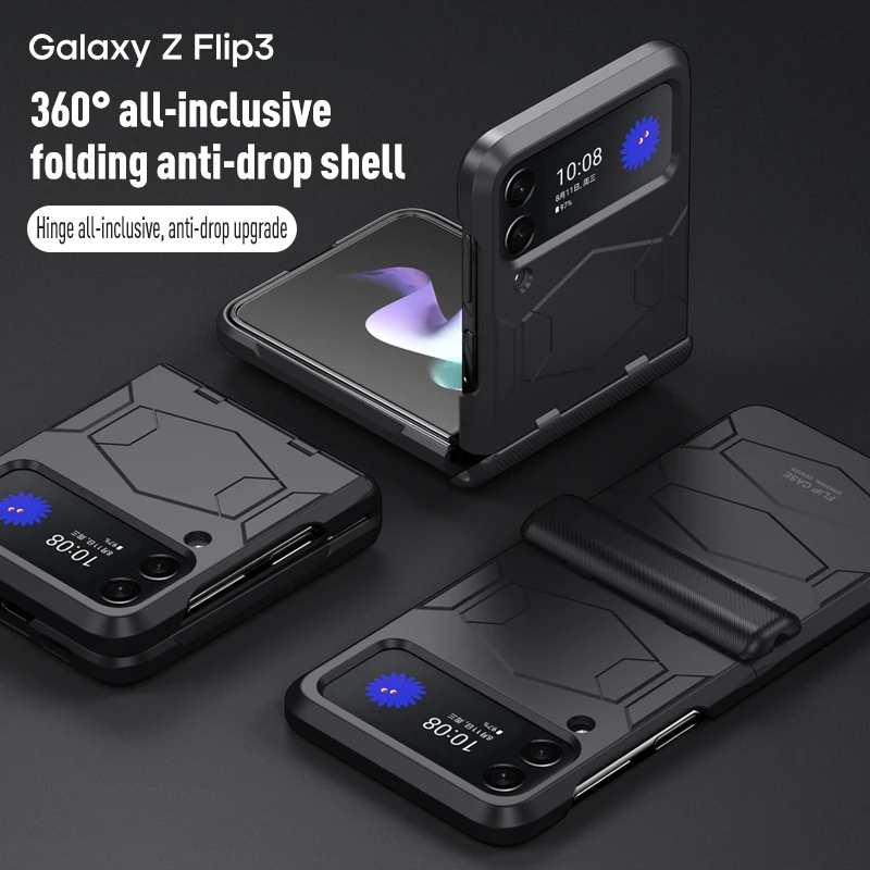 samsung galaxy flip3 case For Samsung Galaxy Z Flip 3 Case Hinge Full Protection Armor Shockproof Phone Cover for Galaxy Z Flip3 5G Zflip3 Skin Feel Funda samsung flip3 case