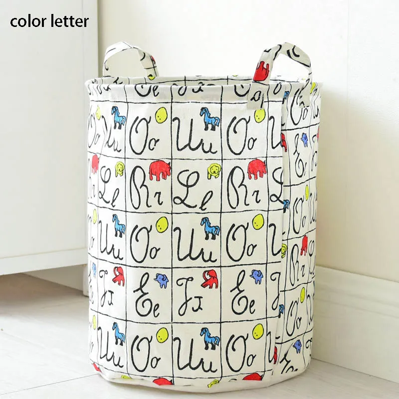 color letter 1 шт. корзина для мелочей органайзер для одежды многоцветная коробка для хранения с мультяшным рисунком водонепроницаемый - Цвет: color letter