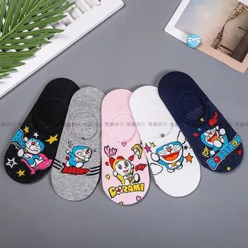

Ankle No Show Socks Happy Women Cotton Woman Sox Doraemon Colorful Thin Sock Creative Ladies Spring Summer Trendy Lady Meias