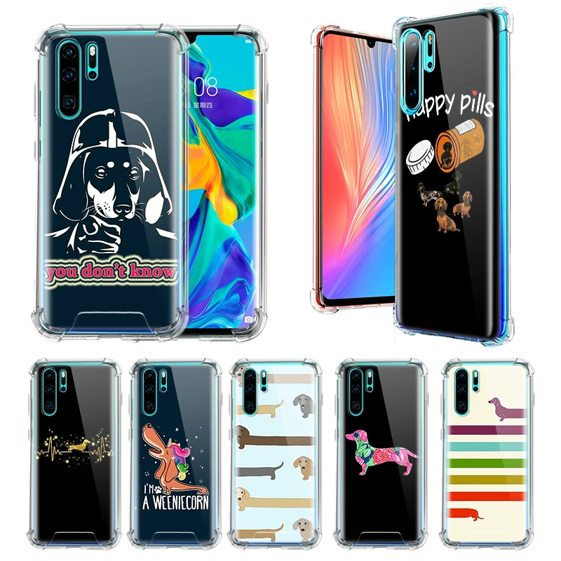 

The Dachshund Dog Case For Huawei P30 P20 Pro P40 P10 Lite P Smart Z Plus 2019 Airbag Anti-Fall TPU Bags Phone Cover