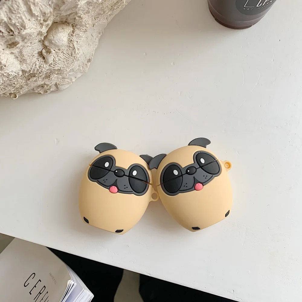 3D Милые Мультяшные Pekingese аксессуары для наушников Чехлы для Apple Airpods 1/2 прекрасный силиконовый защитный чехол для наушников с крюком