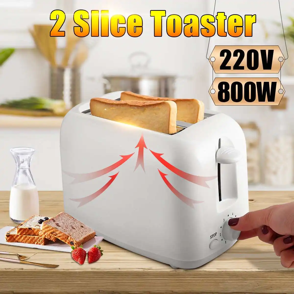 2-секционированный тостер 220 V/800 W тостер хлеба сэндвич дома Кухня прибор Пособия по кулинарии жарить хлеб для того, чтобы сделать завтрак хлеб чайник штепсельная вилка европейского стандарта