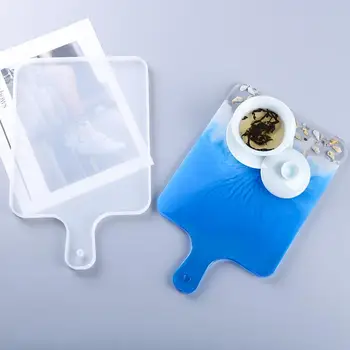

DIY Coaster Silicone Mold Handmade Handle Tray UV Epoxy Resin Tray Creative Casting Mold Tools for Resin Crafts