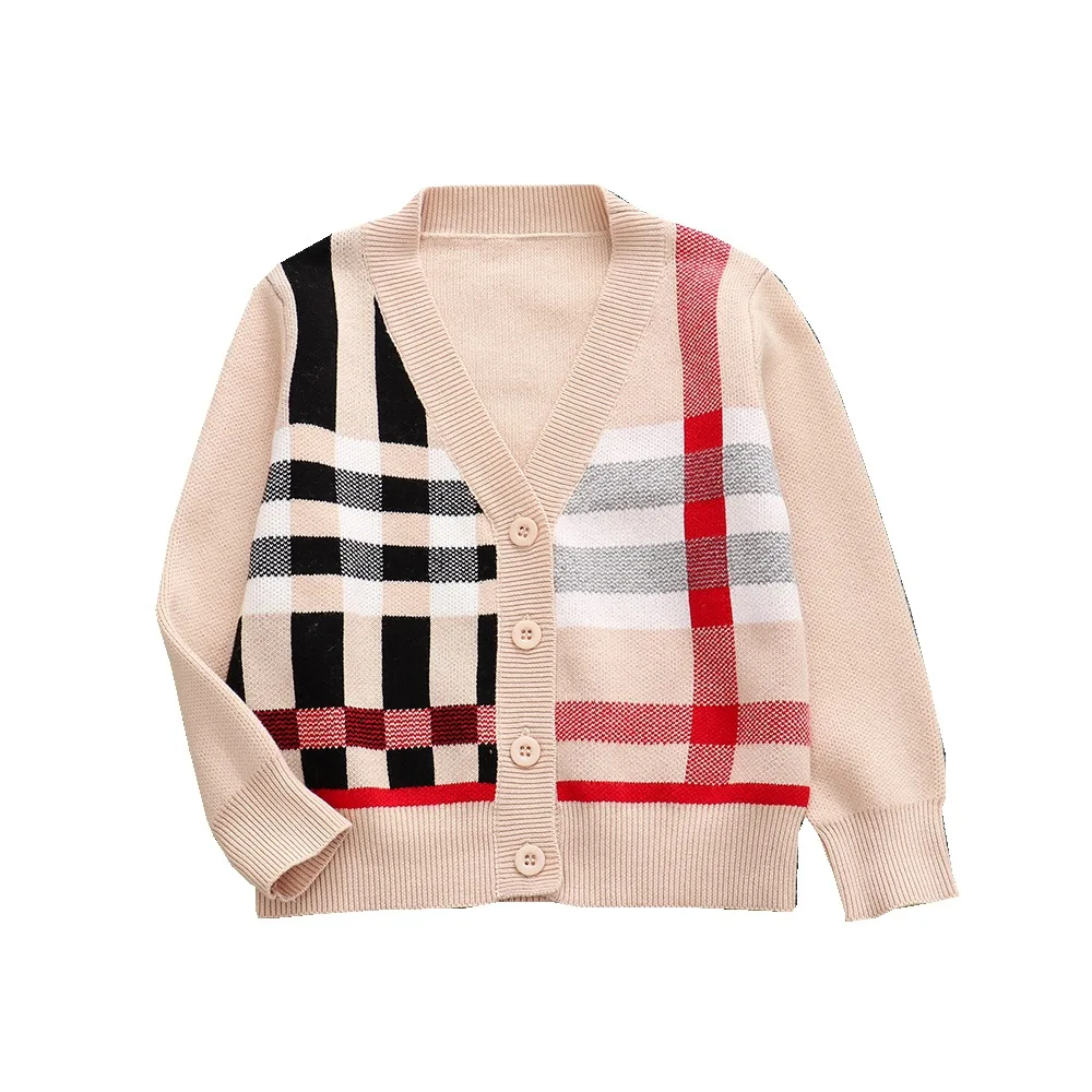 

Plaid Children Sweater Cardigan for Boys Baby Sweater In Kids Girls Sweater Cardigan Boys Jackets Outerwear Girls Clothes Top