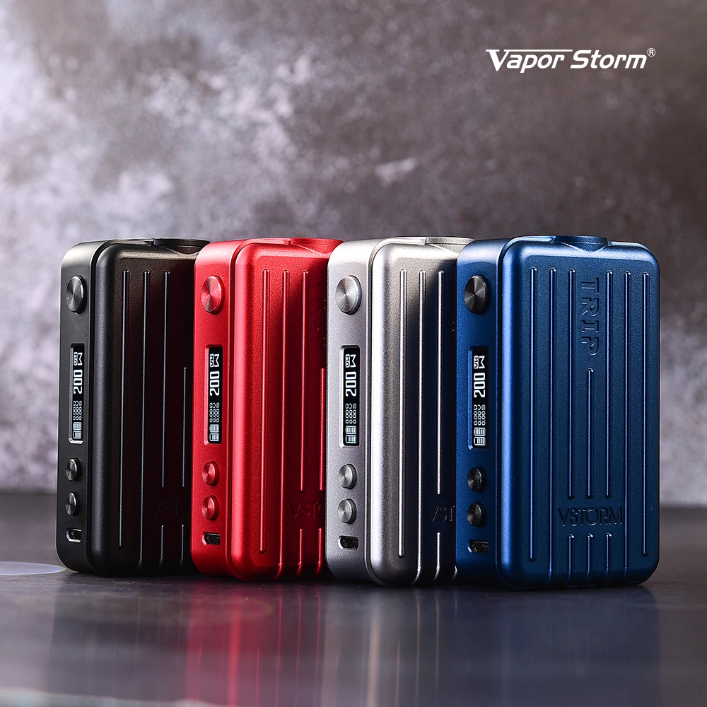 Паровой шторм комплект с 200 Вт Vapor Storm Trip Box Mod и 2 мл/6 мл Trip Tank 0,91 дюймов OLED без 18650 батареи против Drag 2