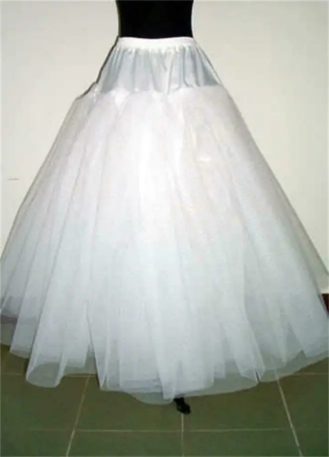 

Fantastic New Style White 3-Layers Tulle Hoopless Wedding Dress Underskirt Petticoat