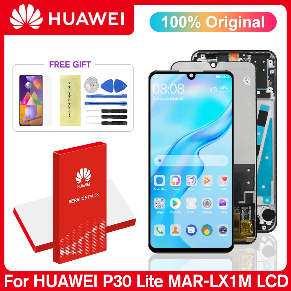 100% Оригинальный дисплей для HUAWEI P30 Lite ЖК-экран с рамкой сменный ЖК-дисплей Nova 4e lex2
