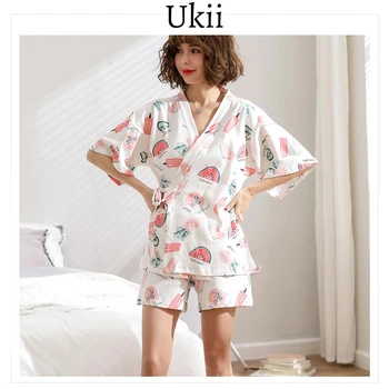 

Ukii Short Pajamas For Women Cotton Pyjamas Women Set Summer Pijama Mujer Pajama Set 2 Pcs V Neck Sleepwear Pjs Femal Homewear