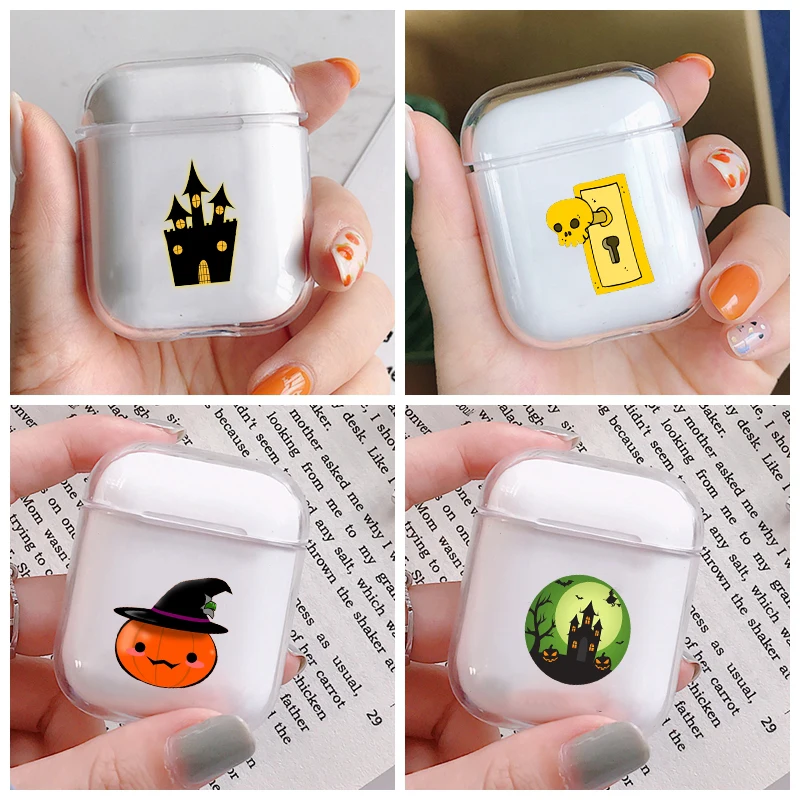 Чехол для наушников на Хэллоуин Apple airpods чехол с ужасным призраком тыквой башней