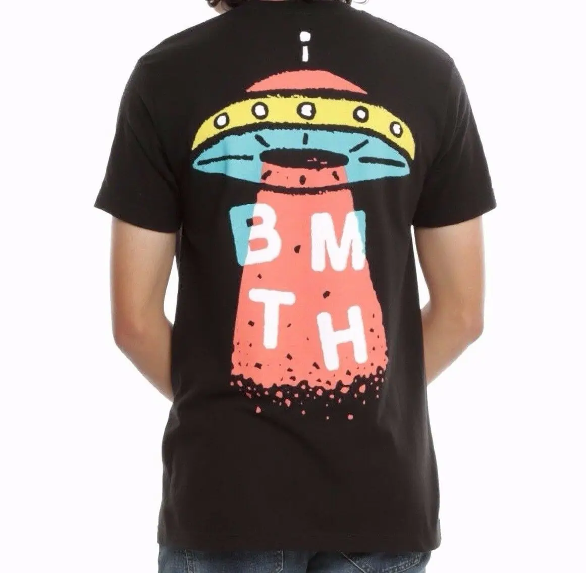 Футболка Bring Me The Horizon UFO (принт спереди и сзади) топы оптовая продажа Заказная