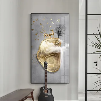 

contemporary abstract contracted geese vertical print setting metope adornment LuXing corridor hangs a picture porch