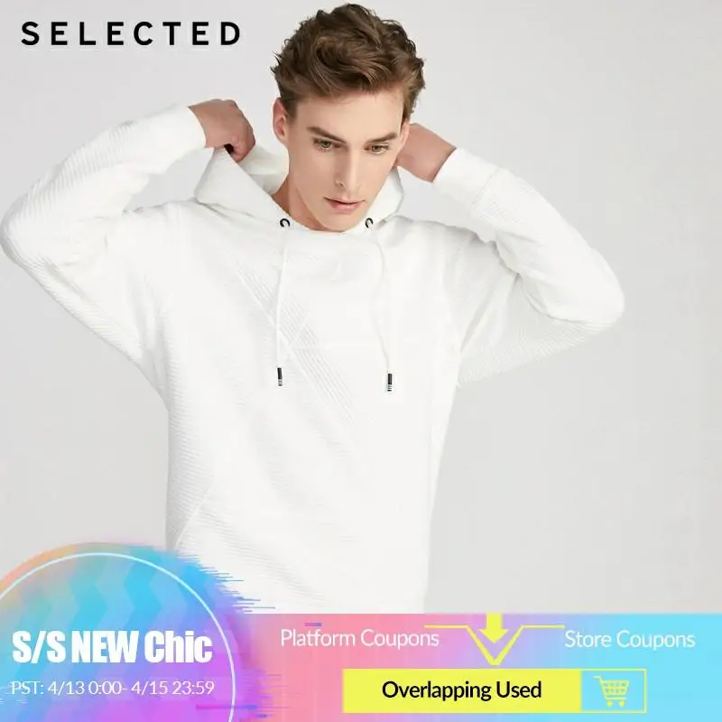 

SELECTED Men's Hooded Hoodies Casual Textured Sweatshirt S|42014D507