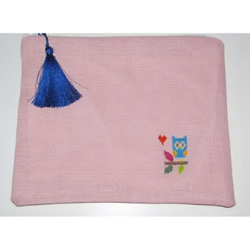 

Pafuli Handmade Embroidery Embroidered Clutch Bag Owl Powder Pink