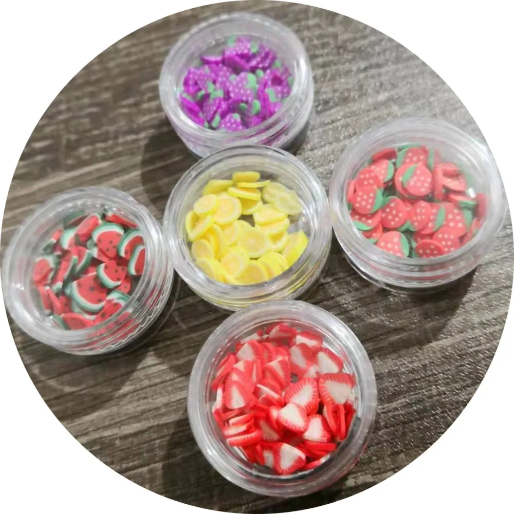 Набор из 5 коробок 12 цветов фруктовые животные полимерная глина блестки