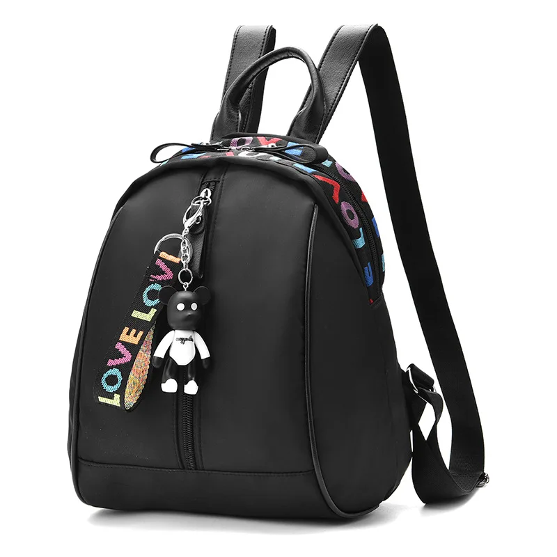 Женская сумка напрямую от производителя продажи стиль черный и белый медведь Оксфорд наплечный студенческий рюкзак большое количество Favo