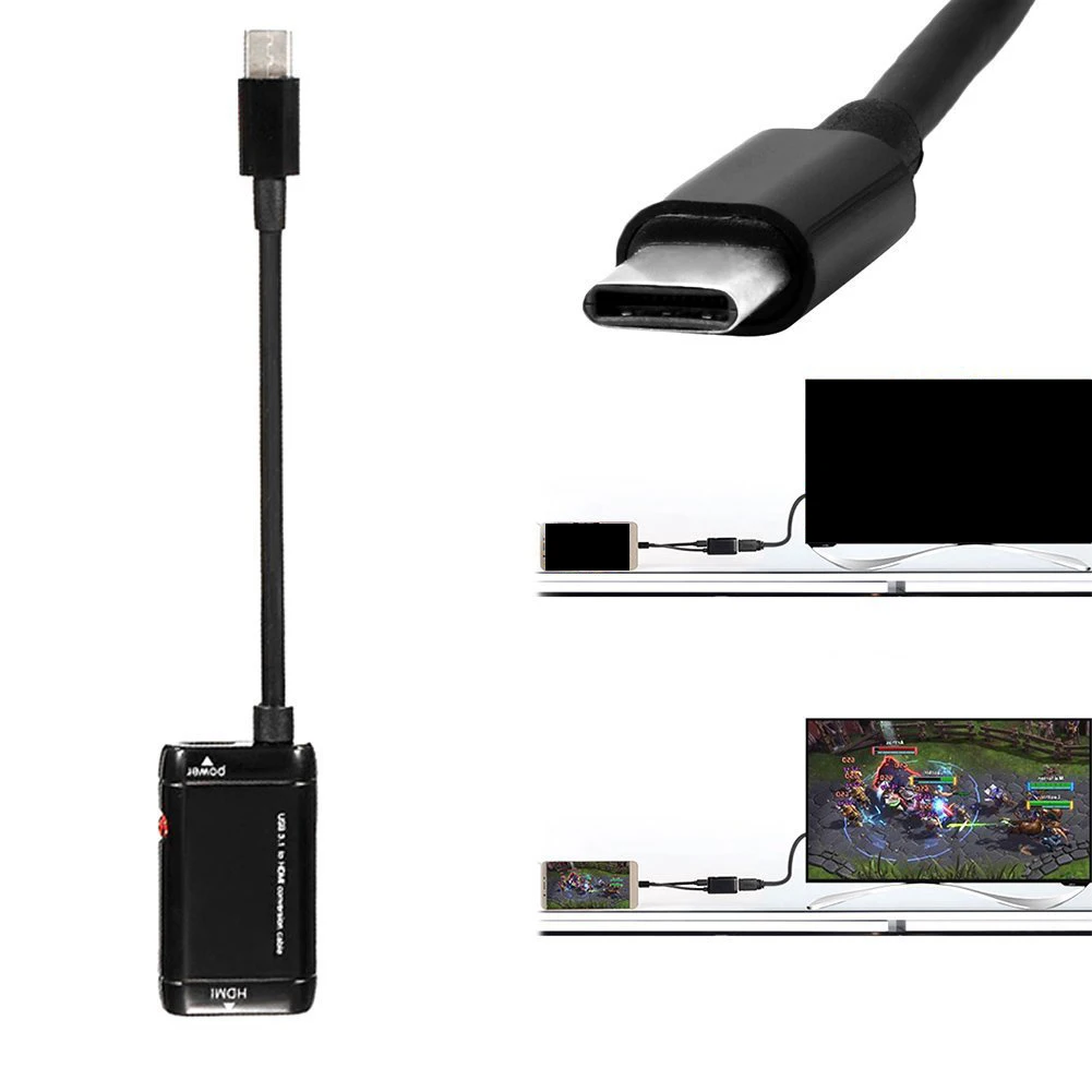 Адаптер конвертер адаптер кабель C type C к HDMI Портативный Легкий USB 3,1 кабель 1080P для MHL Android телефон планшет