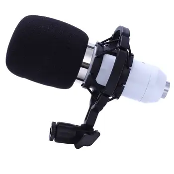 

BM 800 Karaoke Capacitor Microphone With Shock Mount Condenser Microphone Mic Kit For Radio Sound Recording KTV Singing(White)