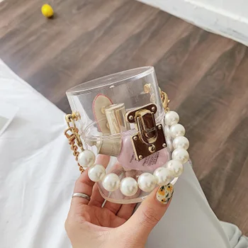 

Shaped Girl With Transparent Handbag Bag Purse Party Chain Acrylic Clutch Box