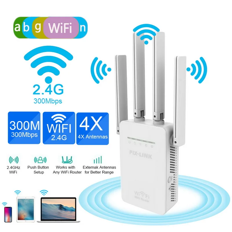 300 Мбит/с Wi-Fi усилитель сигнала сети ретранслятор маршрутизатор домашней сети 802.11b/g/n 2 порта на большие расстояния