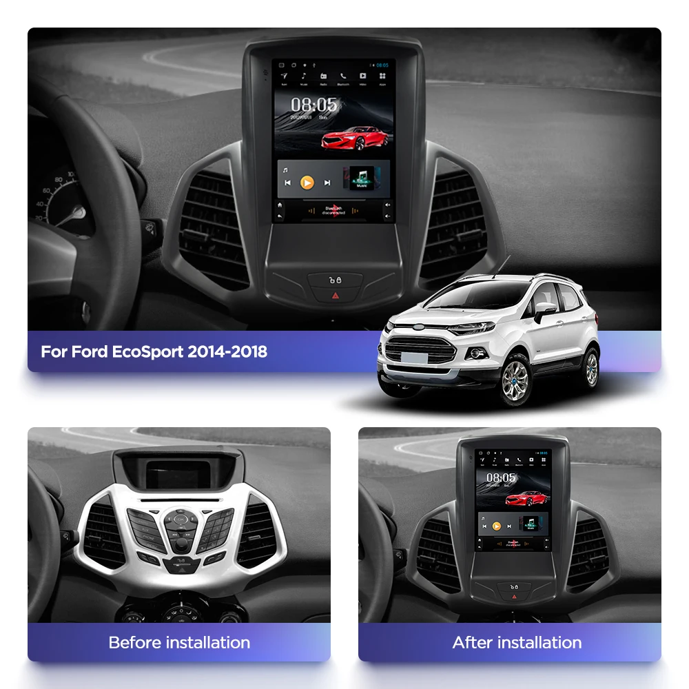 4G Lte 32G вертикальный экран android 10 0 система мультимедийный видеоплеер для ford Ecosport SUV