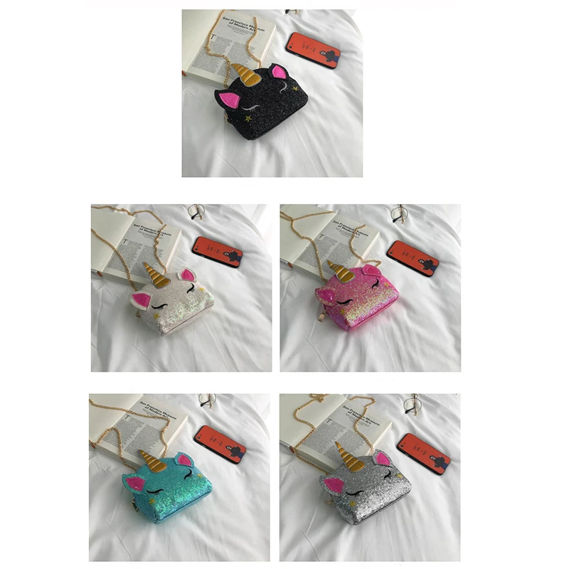 Raged Sheep Children's New Cartoon Cute Coin Purse Mini Personalized Sequin Chain Single Shoulder Bag Messenger Women Bag