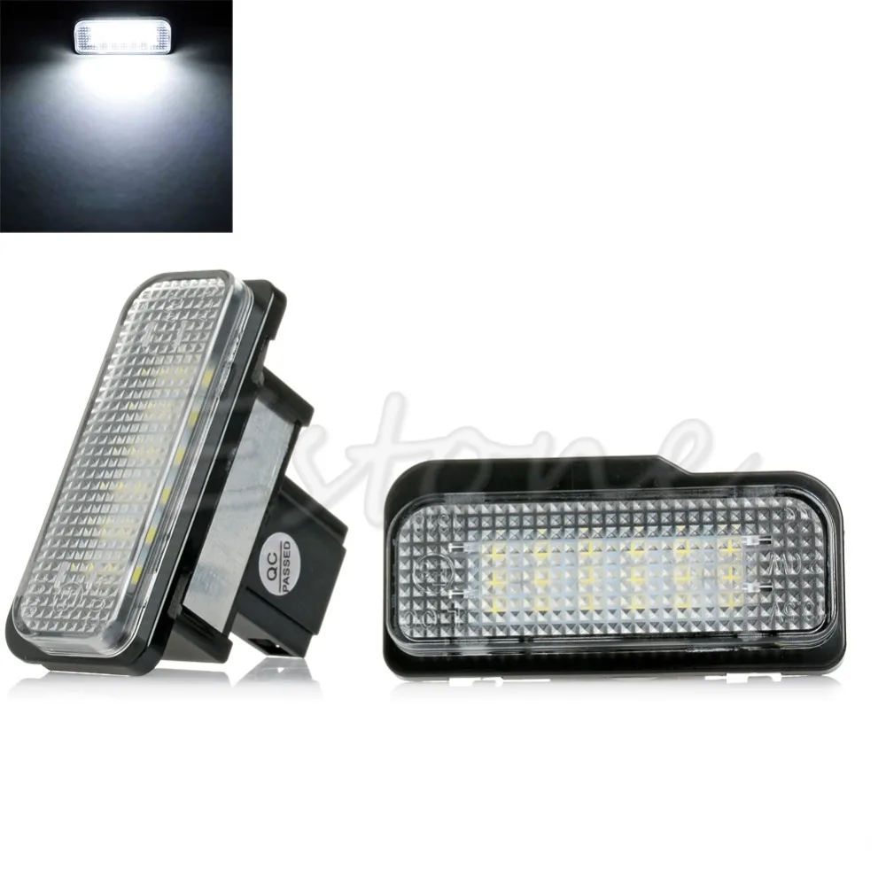 2PCS White License Plate LED Light Error Free For Mercedes Benz W203 W211 W219 dropshipping Balaclava