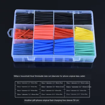

560pcs 11 Sizes Heat Shrink Tubing Tube For iPhone Android Wire Cable Insulation Sleeve Kit Protective Cover