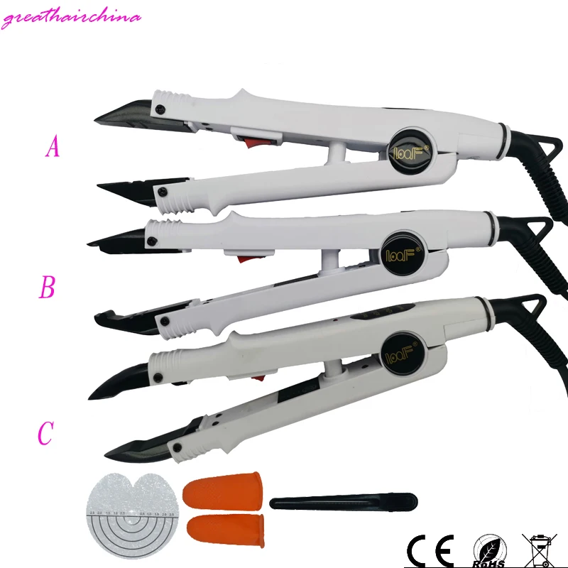 1pc  White Professional Temperature Constant Hair Extension Iron Heat Keratin Fusion Connector Hairdress Tools EU+UK+US Plug