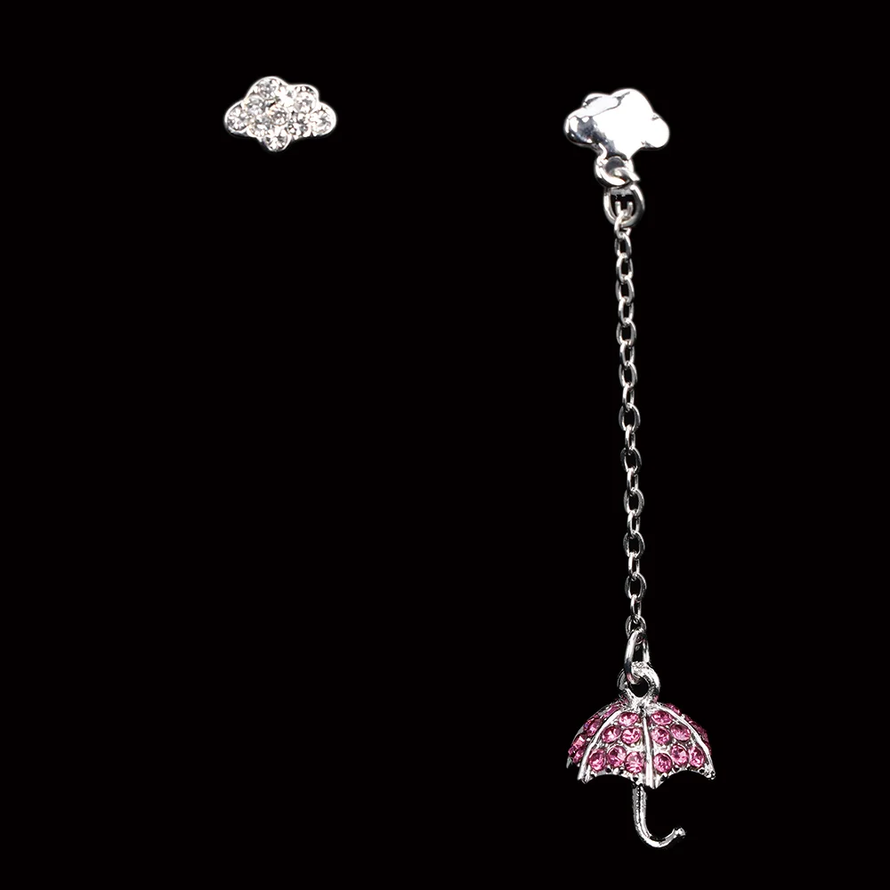 Модные Асимметричные Кристальные серьги-гвоздики с зонтиком, модные простые серьги в виде облака для женщин и девушек, вечерние ювелирные изделия, подарки оптом