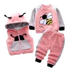 Для детей Одежда для мальчиков и девочек, комплекты для малышей, детей, зимняя шерстяной жилет; платье для девочек; куртки и пальто, теплые плотные Штаны спортивные костюмы детские комплекты одежды