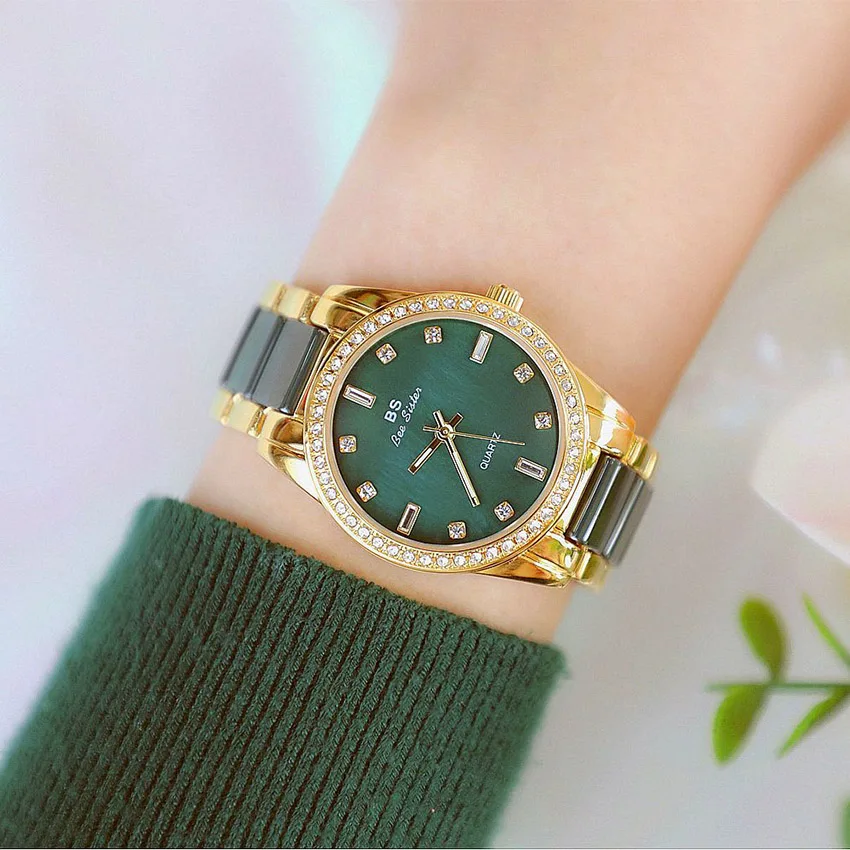 Часы наручные женские Montre Femme брендовые керамические часы под платье со стразами